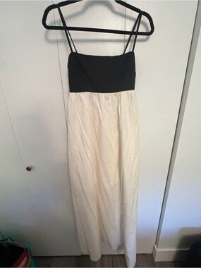 Abercrombie & Fitch Black and Cream Maxi Dress